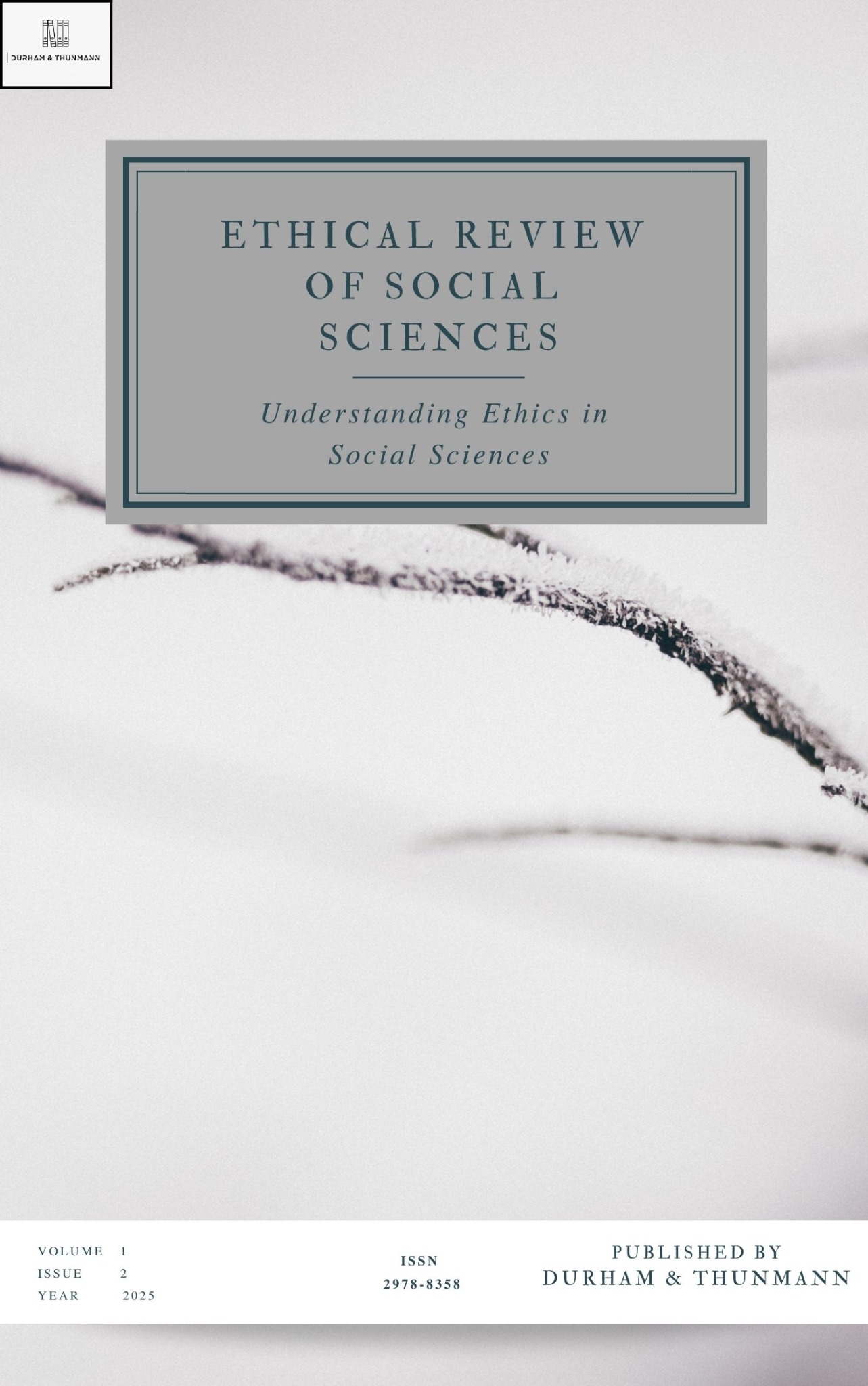 Cover of Ethical Review of Social Sciences, volume 1, issue 2